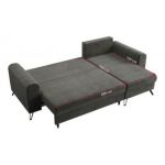 Narożnik AXEL L - uniwersalny - ciemnoszary, welwet