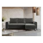 Narożnik AXEL L - uniwersalny - ciemnoszary, welwet