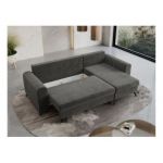 Narożnik AXEL L - uniwersalny - ciemnoszary, welwet