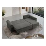 Narożnik AXEL L - uniwersalny - ciemnoszary, welwet