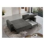 Narożnik AXEL L - uniwersalny - ciemnoszary, welwet