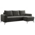 Narożnik AXEL L - uniwersalny - ciemnoszary, welwet