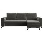 Narożnik AXEL L - uniwersalny - ciemnoszary, welwet