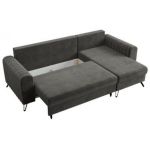 Narożnik AXEL L - uniwersalny - ciemnoszary, welwet