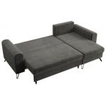 Narożnik AXEL L - uniwersalny - ciemnoszary, welwet