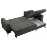 Narożnik AXEL L - uniwersalny - ciemnoszary, welwet