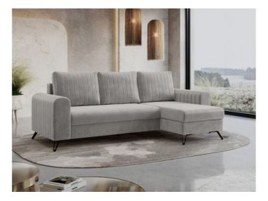 Narożnik AXEL L - uniwersalny - jasnoszary, welwet