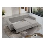 Narożnik AXEL L - uniwersalny - jasnoszary, welwet