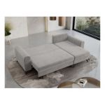 Narożnik AXEL L - uniwersalny - jasnoszary, welwet