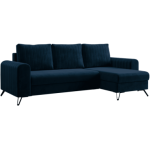 Narożnik AXEL L - uniwersalny - ciemnoniebieski, welwet