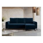 Narożnik AXEL L - uniwersalny - ciemnoniebieski, welwet