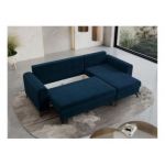 Narożnik AXEL L - uniwersalny - ciemnoniebieski, welwet