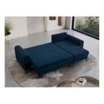 Narożnik AXEL L - uniwersalny - ciemnoniebieski, welwet