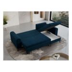 Narożnik AXEL L - uniwersalny - ciemnoniebieski, welwet