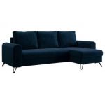 Narożnik AXEL L - uniwersalny - ciemnoniebieski, welwet