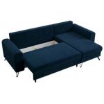 Narożnik AXEL L - uniwersalny - ciemnoniebieski, welwet