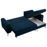 Narożnik AXEL L - uniwersalny - ciemnoniebieski, welwet