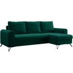 Narożnik AXEL L - uniwersalny - ciemnozielony, welwet