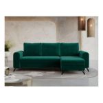 Narożnik AXEL L - uniwersalny - ciemnozielony, welwet