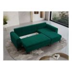 Narożnik AXEL L - uniwersalny - ciemnozielony, welwet