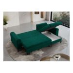 Narożnik AXEL L - uniwersalny - ciemnozielony, welwet