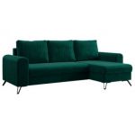 Narożnik AXEL L - uniwersalny - ciemnozielony, welwet