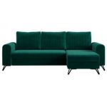 Narożnik AXEL L - uniwersalny - ciemnozielony, welwet