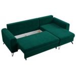 Narożnik AXEL L - uniwersalny - ciemnozielony, welwet