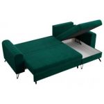 Narożnik AXEL L - uniwersalny - ciemnozielony, welwet