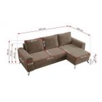 Narożnik AXEL L - uniwersalny - jasnobrązowy, welwet