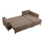 Narożnik AXEL L - uniwersalny - jasnobrązowy, welwet