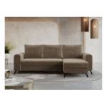 Narożnik AXEL L - uniwersalny - jasnobrązowy, welwet