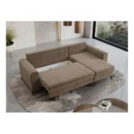 Narożnik AXEL L - uniwersalny - jasnobrązowy, welwet