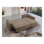 Narożnik AXEL L - uniwersalny - jasnobrązowy, welwet