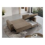 Narożnik AXEL L - uniwersalny - jasnobrązowy, welwet