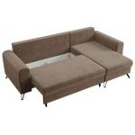 Narożnik AXEL L - uniwersalny - jasnobrązowy, welwet