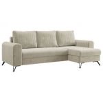 Narożnik AXEL L - uniwersalny - beżowy, welwet