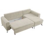 Narożnik AXEL L - uniwersalny - beżowy, welwet