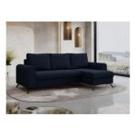 Narożnik AXEL L - uniwersalny - ciemnoniebieski, welwet