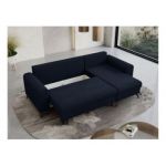 Narożnik AXEL L - uniwersalny - ciemnoniebieski, welwet