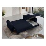 Narożnik AXEL L - uniwersalny - ciemnoniebieski, welwet