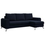 Narożnik AXEL L - uniwersalny - ciemnoniebieski, welwet