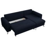 Narożnik AXEL L - uniwersalny - ciemnoniebieski, welwet