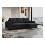 Narożnik AXEL L - uniwersalny - ciemnoszary, welwet