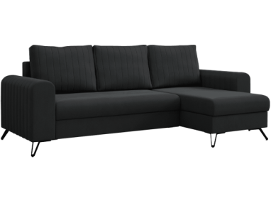 Narożnik AXEL L - uniwersalny - ciemnoszary, welwet