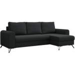 Narożnik AXEL L - uniwersalny - ciemnoszary, welwet