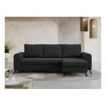 Narożnik AXEL L - uniwersalny - ciemnoszary, welwet