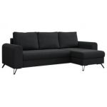 Narożnik AXEL L - uniwersalny - ciemnoszary, welwet