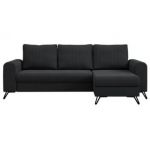 Narożnik AXEL L - uniwersalny - ciemnoszary, welwet