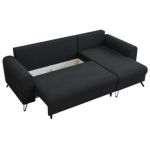 Narożnik AXEL L - uniwersalny - ciemnoszary, welwet